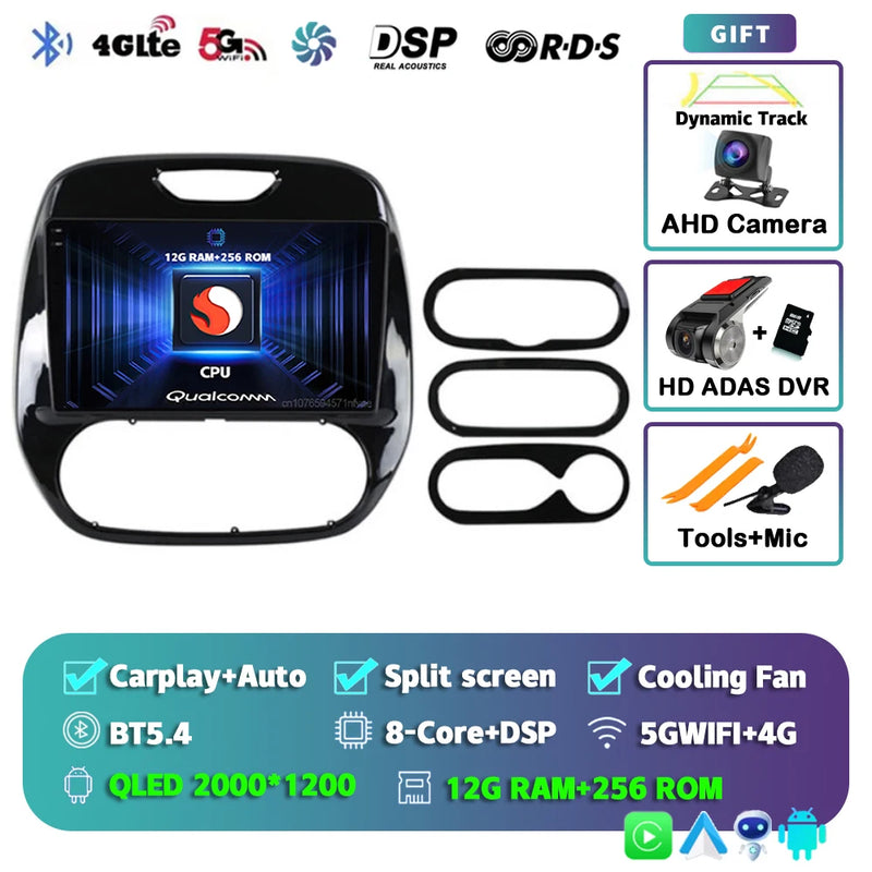 Autoradio CarPlay Renault Captur (2016-2019) – Écran 9 pouces, Android 16, vue 12