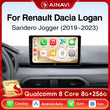 Autoradio CarPlay Dacia Logan, Sandero et Jogger (2019-2023) – Écran 10 pouces, jusqu'à 8 Go + 256 Go