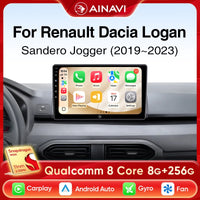 Autoradio CarPlay Dacia Logan, Sandero et Jogger (2019-2023) – Écran 10 pouces, jusqu'à 8 Go + 256 Go