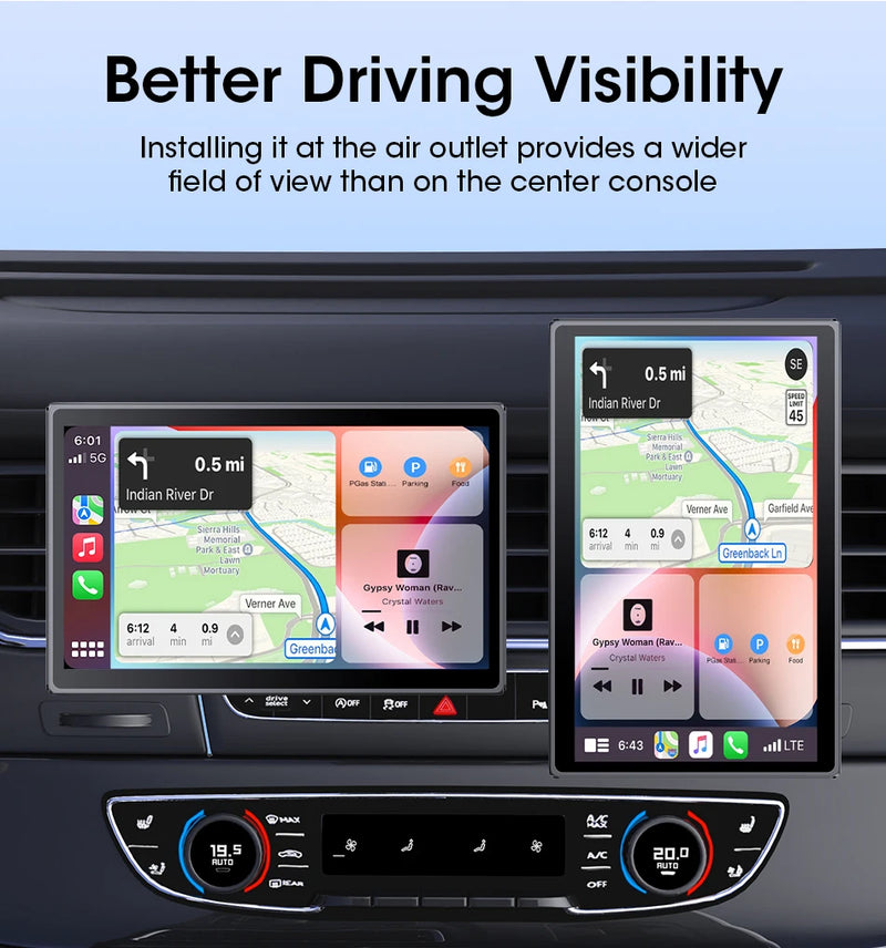 Écran CarPlay Universel Sans Fil 7, 8 ou 9 Pouces – Support Magnétique et Ventouse, vue 10