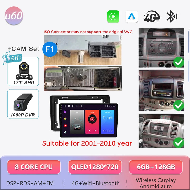 Autoradio CarPlay Renault Trafic 2, Opel Vivaro A et Nissan Primastar (2001-2014) – Écran tactile, jusqu'à 12 Go + 256 Go, vue 47