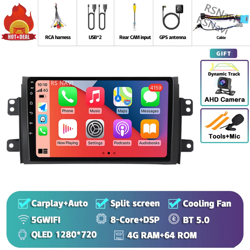 Autoradio CarPlay Suzuki SX4 (2006-2013) – Écran 9 pouces sans fil, jusqu'à 12 Go + 256 Go, vue 43