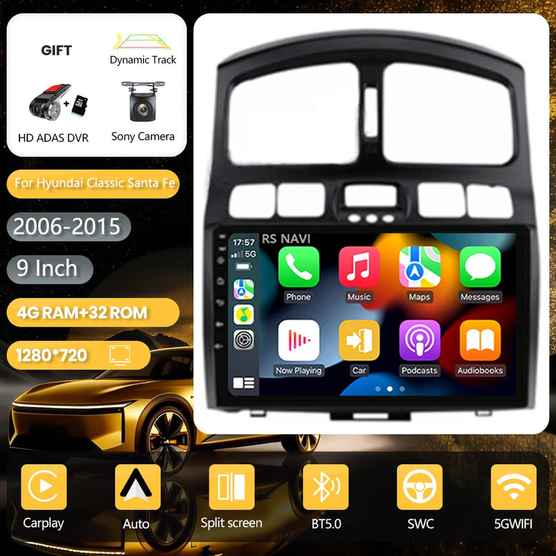 Autoradio CarPlay Hyundai Santa Fe Classic et SM (2006-2012) – Écran QLED 9 pouces, vue 35