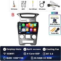 Autoradio CarPlay Kia Carens UN (2006-2012) – Écran 9 pouces, console type B, vue 35