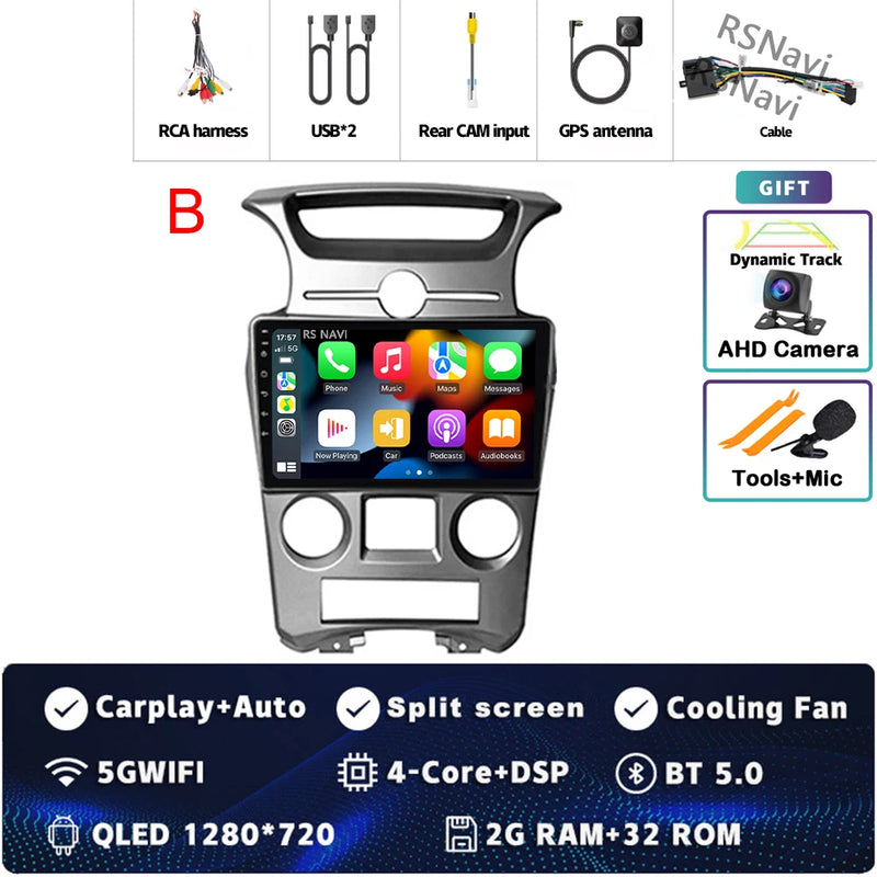 Autoradio CarPlay Kia Carens UN (2006-2012) – Écran 9 pouces, console type B, vue 35