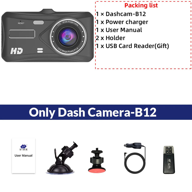 Dashcam Tactile 4 Pouces Avant et Arrière 1080P – Vision Nocturne, Mode Parking, vue 23