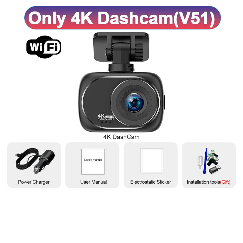 Dashcam 4K Avant et Arrière 4K – Écran 2 Pouces, Wi-Fi, GPS en Option, vue 21