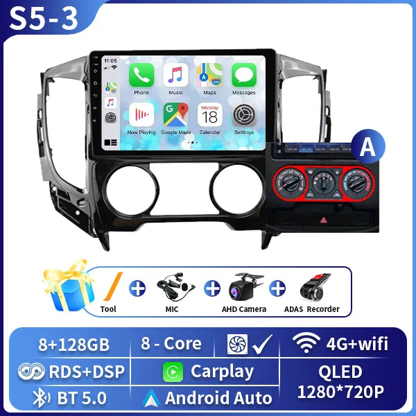 Autoradio CarPlay Mitsubishi L200, Pajero Sport et Triton (2015-2019) – Écran 9 pouces, jusqu'à 8 Go + 128 Go, vue 28