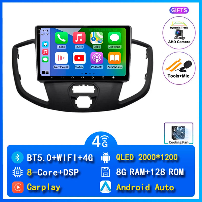 Autoradio CarPlay Ford Transit (2015-2018) – Écran 9 pouces, 4G, jusqu'à 12 Go + 256 Go, vue 13