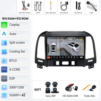 Autoradio CarPlay Hyundai Santa Fe 2 (2006-2012) – Écran 9 pouces, jusqu'à 16 Go + 512 Go, vue 41