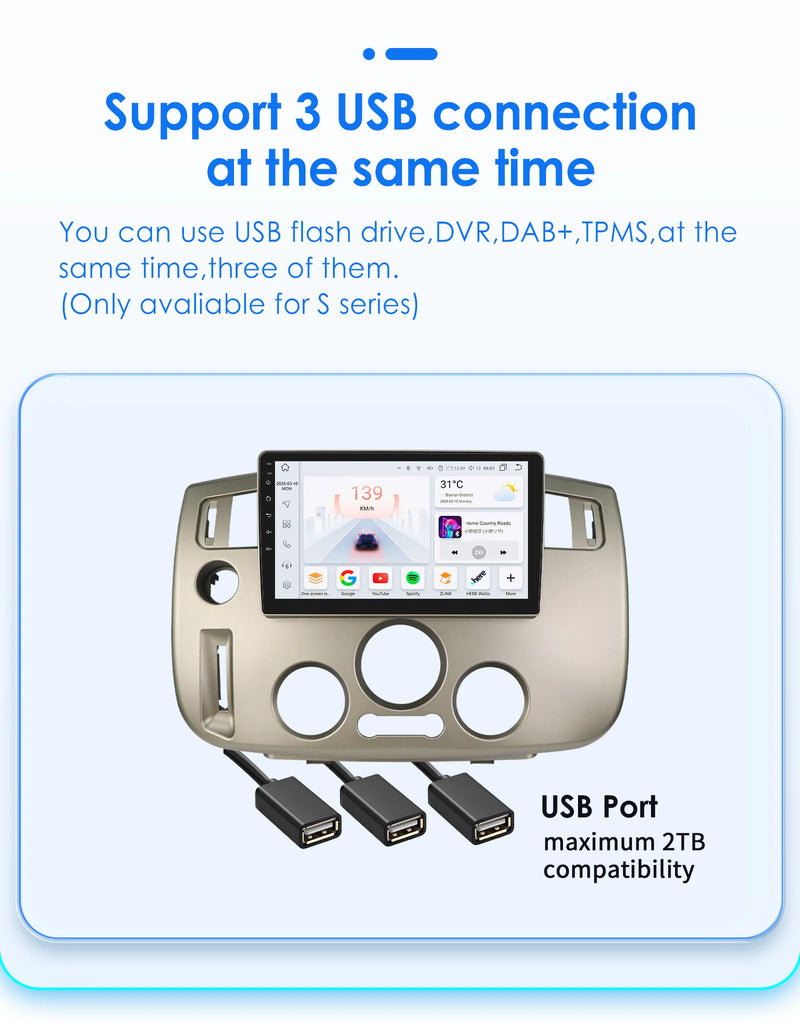 Autoradio CarPlay Renault Scénic 2 (2004-2009) – Écran 9 pouces, climatisation manuelle, vue 5