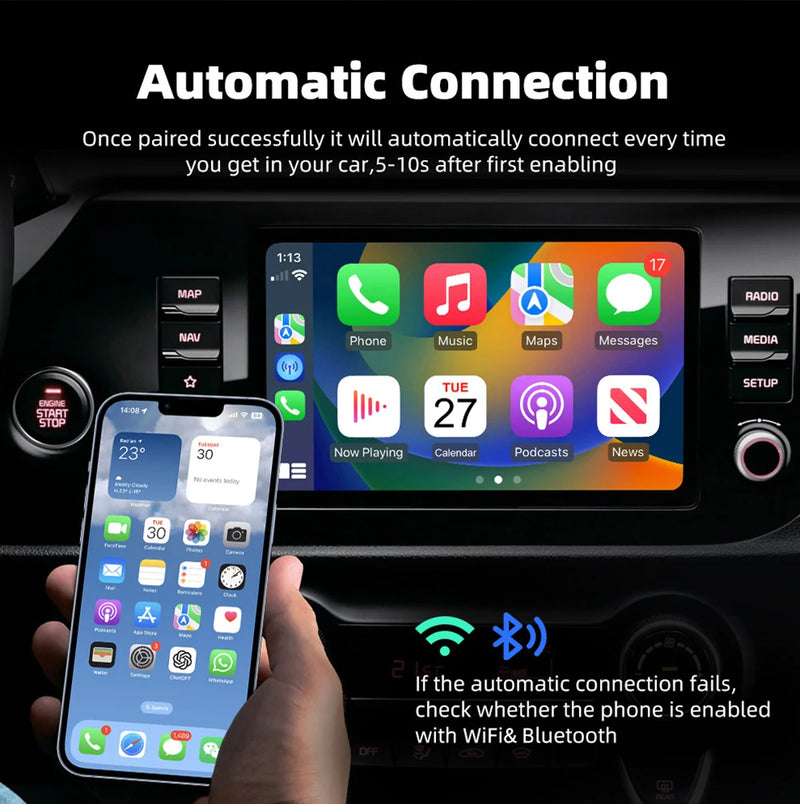Adaptateur CarPlay Sans Fil USB 2 en 1 – 7 Modèles au Choix, Bluetooth 5.4, Wi-Fi 5,8 GHz, vue 26