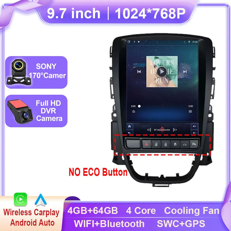 Autoradio CarPlay Opel Astra J (2009-2015) et Cascada – Écran vertical 9,7 pouces, jusqu'à 8 Go + 256 Go, vue 12