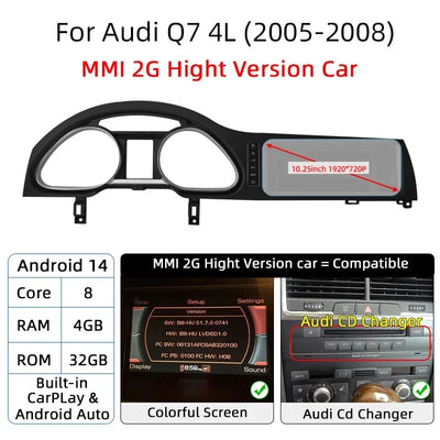 Autoradio Android pour Audi A6 C6 Q7 4L DSP MMI