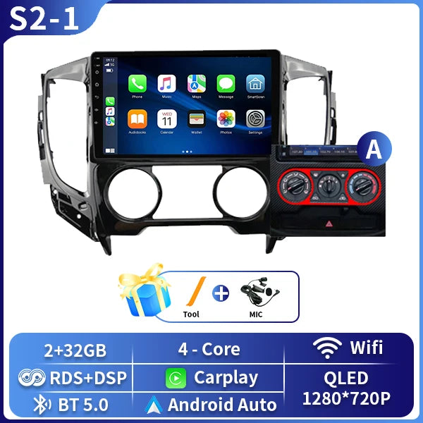 Autoradio CarPlay Mitsubishi L200, Pajero Sport et Triton (2015-2019) – Écran 9 pouces, jusqu'à 8 Go + 128 Go, vue 10