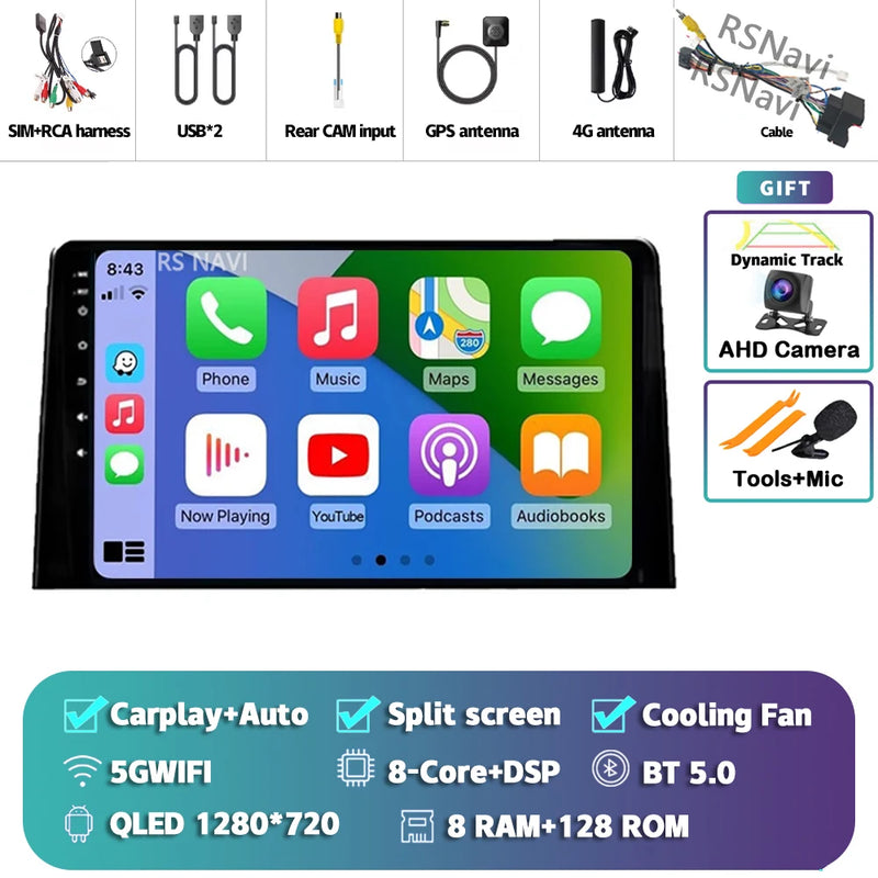 Autoradio CarPlay Citroën Berlingo, Peugeot Partner et Opel Combo (2019-2020) – Écran 9 pouces, Android 16, jusqu'à 16 Go + 512 Go, vue 40