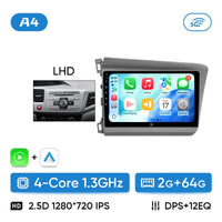 Autoradio CarPlay Honda Civic 9 (2012-2016) – Écran 9 pouces IPS, jusqu'à 8 Go + 256 Go, vue 32