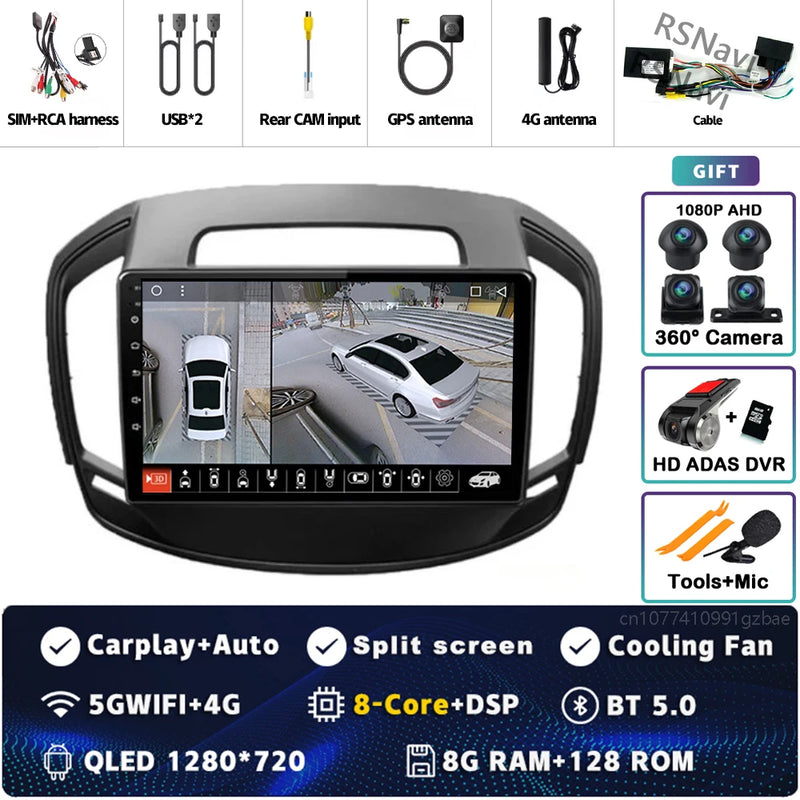 Autoradio CarPlay Opel Insignia (2013-2017) – Écran QLED, Android 16, jusqu'à 16 Go + 512 Go, vue 40