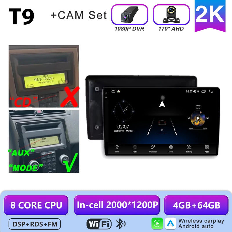 Autoradio CarPlay Volvo C30, S40, V50 et C70 (2004-2012) – Écran 9 pouces, jusqu'à 12 Go + 256 Go, vue 43