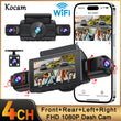 Dashcam 4 Voies Wi-Fi à Écran 3 Pouces – Avant 1080P, Caméras Latérales Infrarouges