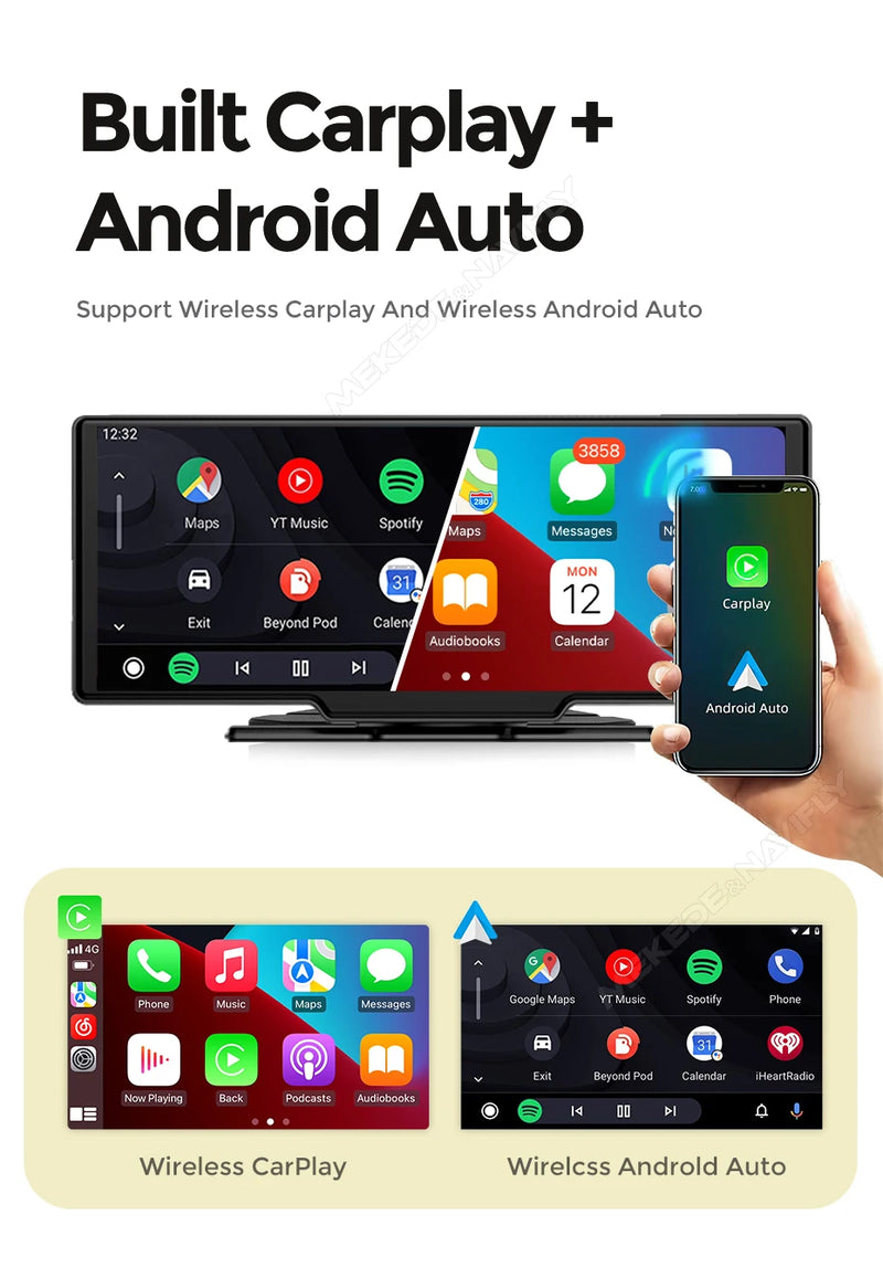 Écran CarPlay Portable Universel – 6,86 ou 10,26 Pouces, Sans Fil, FM et AUX, vue 27