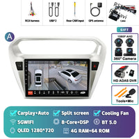 Autoradio CarPlay Peugeot 301 et Citroën C-Elysée (2012-2016) – Écran QLED, Android 16, vue 36
