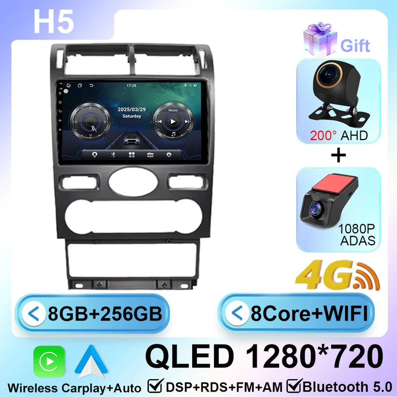 Autoradio CarPlay Ford Mondeo 3 (2000-2007) – Écran 9 pouces sans fil, jusqu'à 12 Go + 256 Go, vue 24