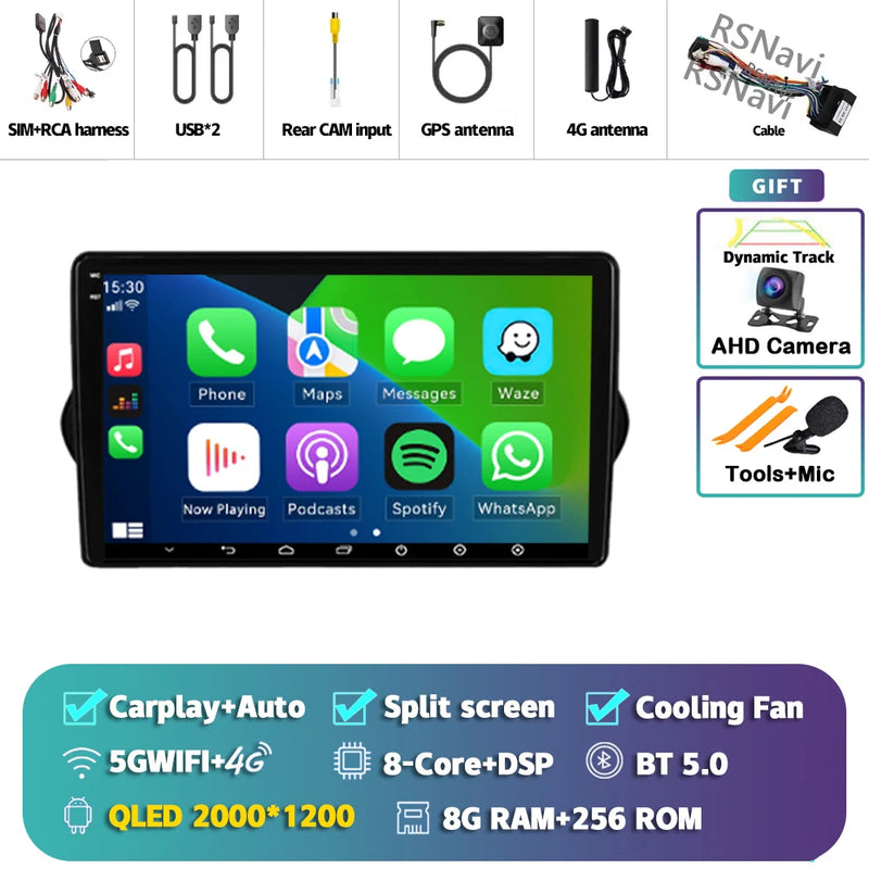 Autoradio CarPlay Fiat Tipo, Egea et Dodge Neon (2015-2018) – Écran QLED, jusqu'à 16 Go + 512 Go, vue 8