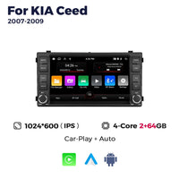 Autoradio CarPlay Kia Ceed (2007-2009) – Écran 7 pouces, sans fil, vue 8