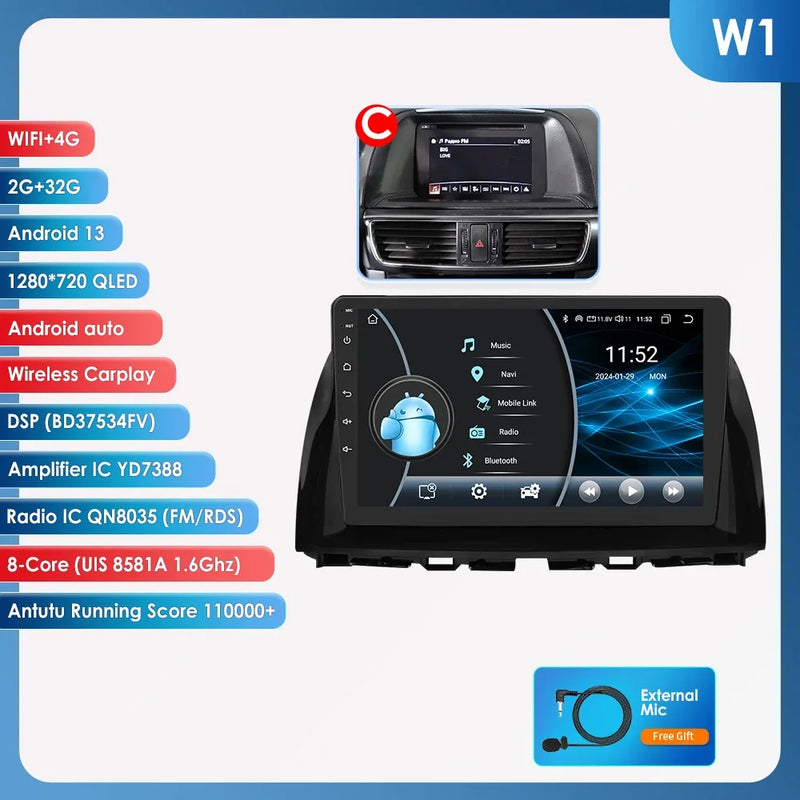 Autoradio CarPlay Mazda CX-5 (2012-2015) – Écran 10,1 pouces, Android 13, vue 19