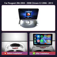 Autoradio CarPlay Peugeot 206 et Citroën C2 (2004-2013) – Écran QLED 9 pouces, jusqu'à 16 Go + 512 Go, vue 7