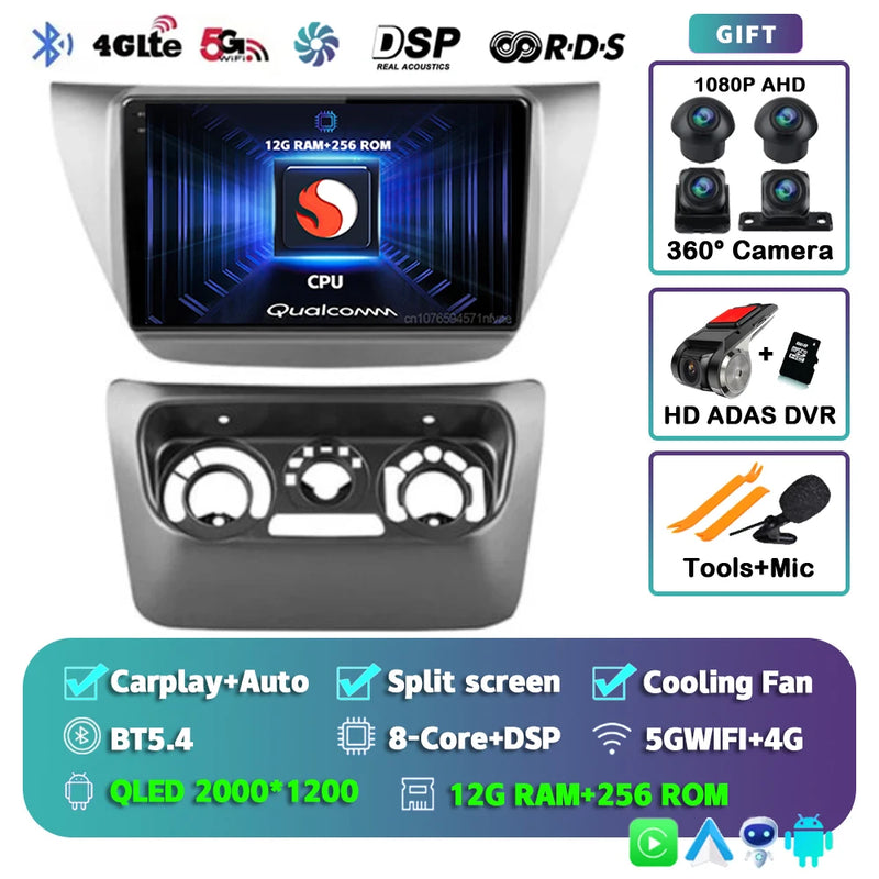 Autoradio CarPlay Mitsubishi Lancer 9 CS (2000-2010) – Écran 9 pouces 2K, jusqu'à 12 Go + 256 Go, vue 10