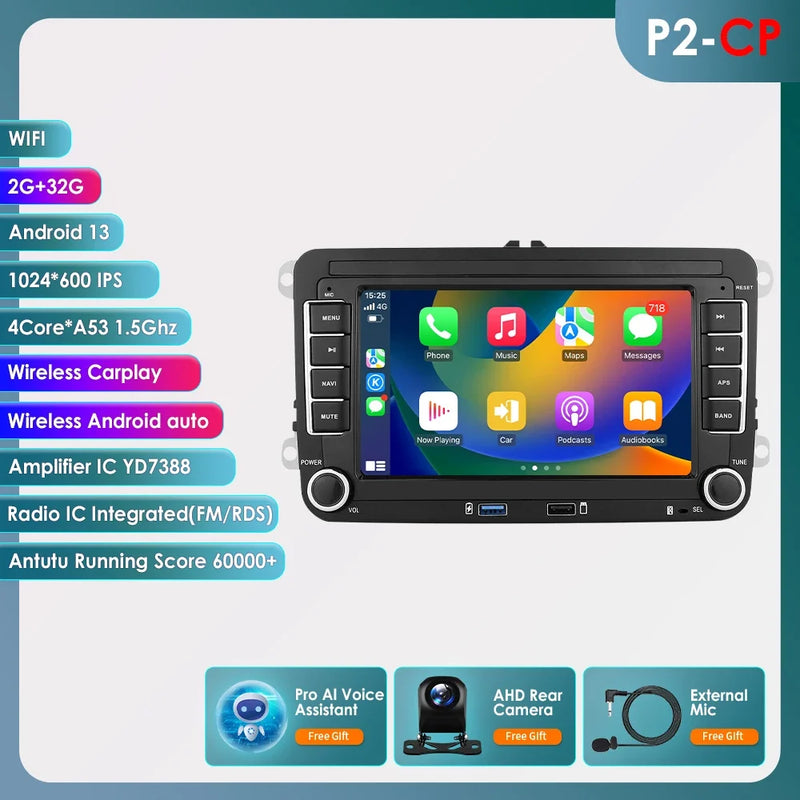 Autoradio CarPlay Volkswagen Golf Polo Passat – Écran 7 pouces 2 DIN, Android, 8 configurations, vue 7