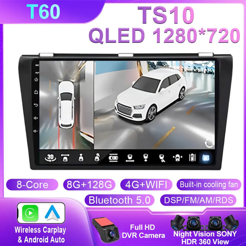 Autoradio CarPlay Mazda 3 (2004-2009) – Écran 9 pouces sans fil, 4G, jusqu'à 12 Go + 256 Go, vue 20