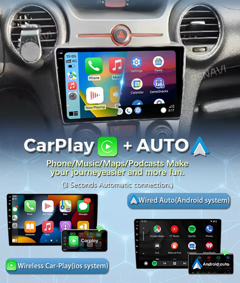 Autoradio CarPlay Kia Carens UN (2006-2012) – Écran 9 pouces, console type B, vue 10