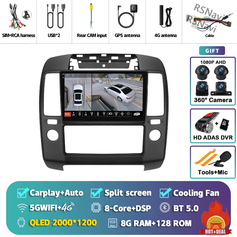 Autoradio CarPlay Nissan Navara D40 (2004-2010) – Écran 9 pouces, Android 16, vue 37