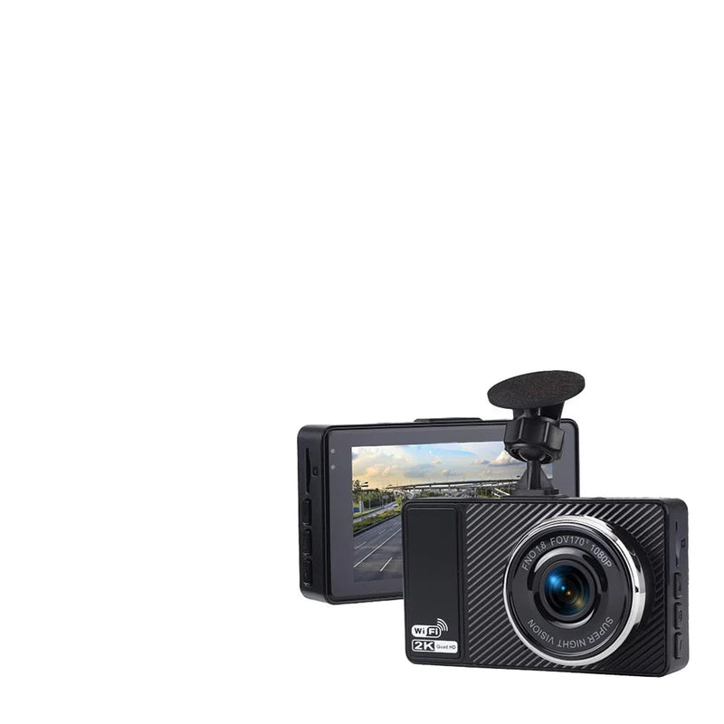 Dashcam 2K WiFi avant arrière – Vision nocturne, double caméra, carte SD 64 Go