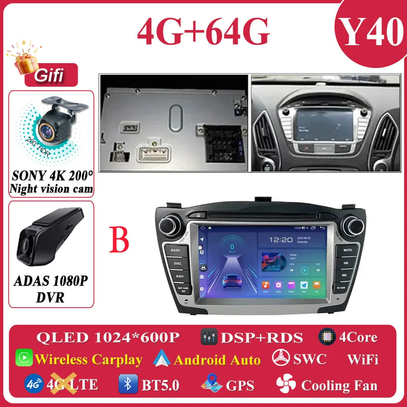 Autoradio CarPlay Hyundai ix35 (2009-2015) – Écran 7 pouces à boutons, jusqu'à 8 Go + 256 Go, vue 39