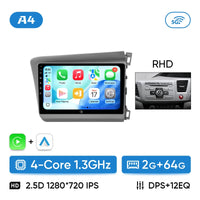 Autoradio CarPlay Honda Civic 9 (2012-2016) – Écran 9 pouces IPS, jusqu'à 8 Go + 256 Go, vue 38