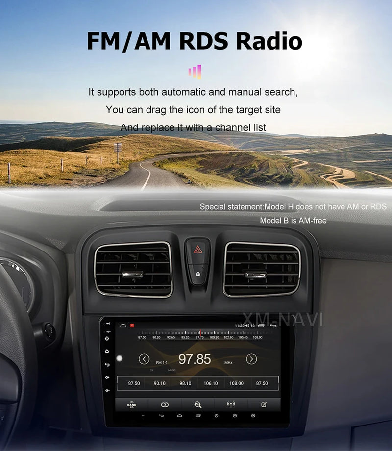 Autoradio CarPlay Fiat Panda (2003-2012) – Écran QLED 7 pouces, jusqu'à 8 Go + 256 Go, vue 4