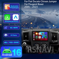 Autoradio CarPlay Fiat Ducato, Peugeot Boxer et Citroën Jumper (2007-2015) – Écran 9 pouces, jusqu'à 16 Go + 256 Go