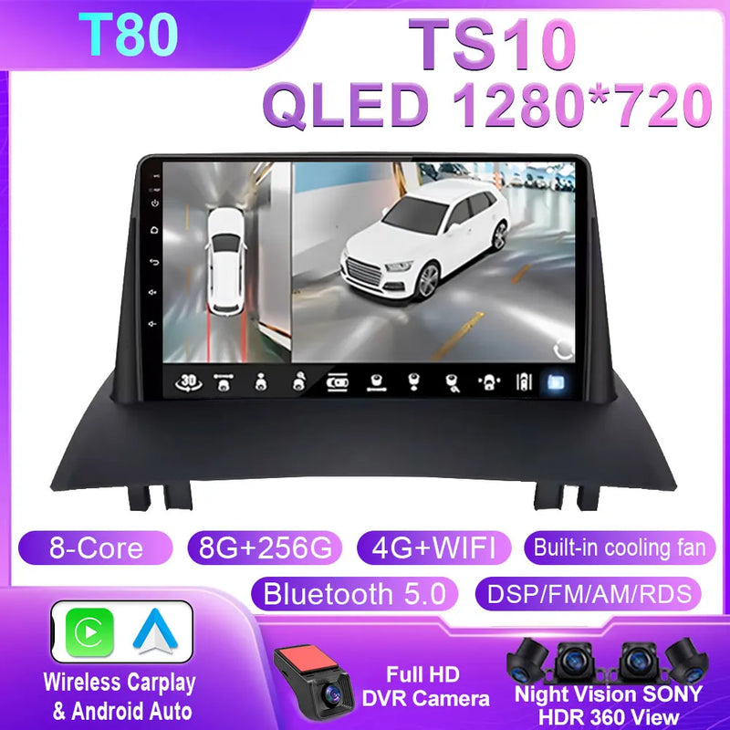 Autoradio CarPlay Renault Mégane 2 (2002-2009) – Écran 9 pouces, option écran 2K, jusqu'à 12 Go + 256 Go, vue 39
