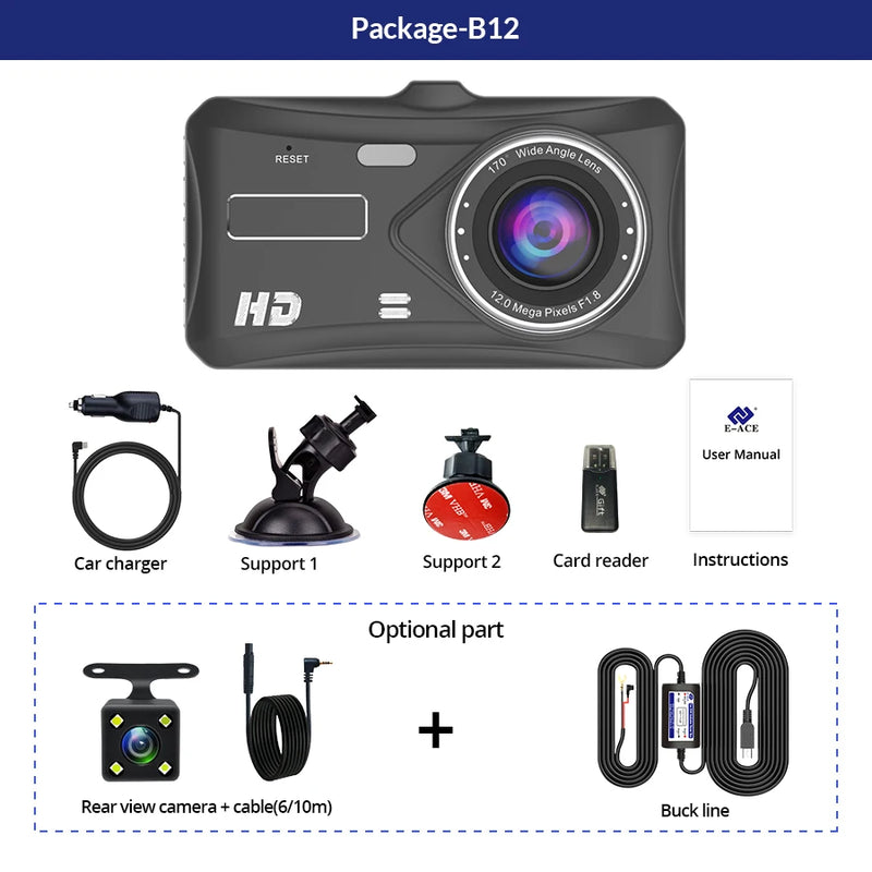 Dashcam Tactile 4 Pouces Avant et Arrière 1080P – Vision Nocturne, Mode Parking, vue 6