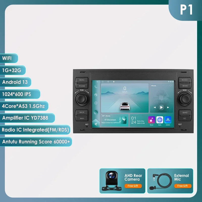 Autoradio CarPlay Ford Focus, Mondeo, S-Max et Kuga (2003-2012) – Écran 7 pouces, 2 DIN, vue 51