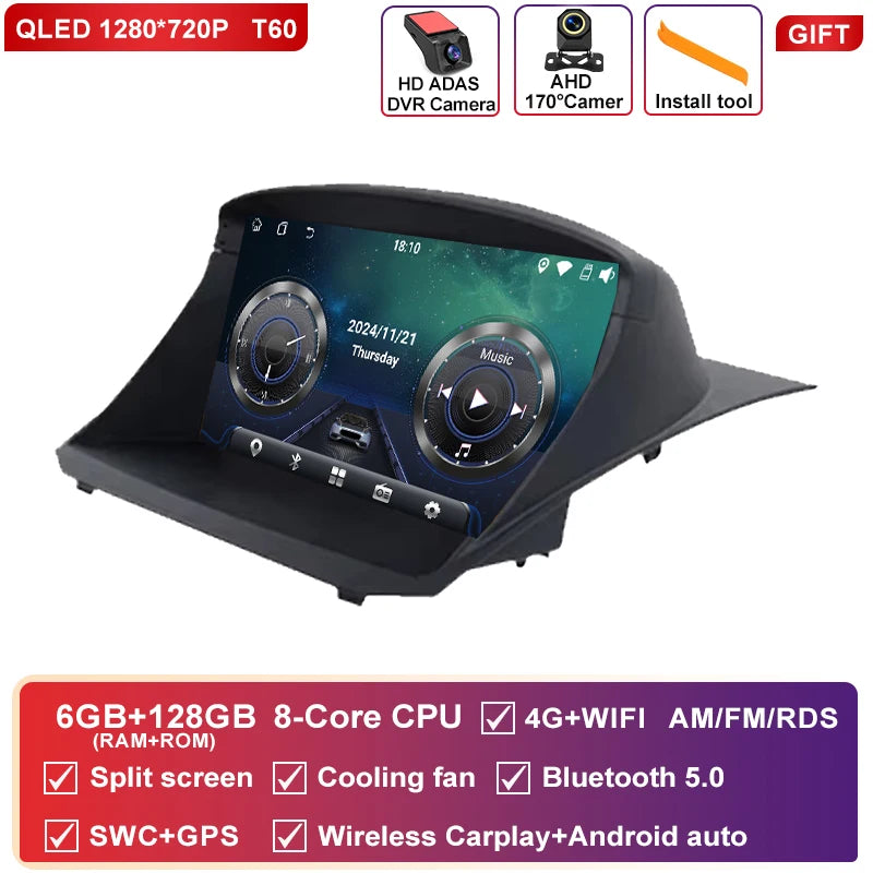 Autoradio CarPlay Ford Fiesta Mk6 et Mk7 (2008-2019) – Écran 9 pouces, jusqu'à 8 Go + 256 Go, vue 44