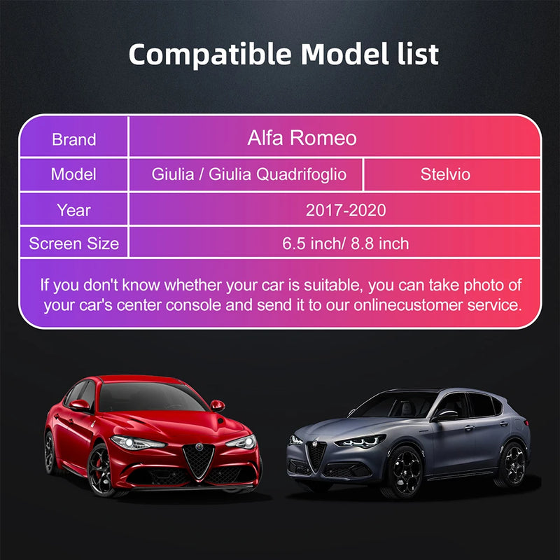 Boîtier CarPlay Alfa Romeo Giulia et Stelvio (2017-2020) – Écran d'origine conservé, vue 4