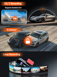 Dashcam Mini 4K Wi-Fi 5 GHz – Avant 4K et Arrière 1080P, Annonces Vocales, vue 6