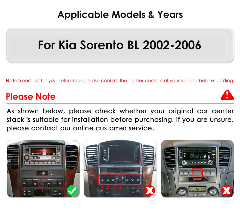 Autoradio CarPlay Kia Sorento BL (2002-2006) – Écran vertical 9,7 pouces, vue 3