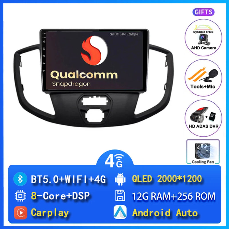 Autoradio CarPlay Ford Transit (2015-2018) – Écran 9 pouces, 4G, jusqu'à 12 Go + 256 Go, vue 10