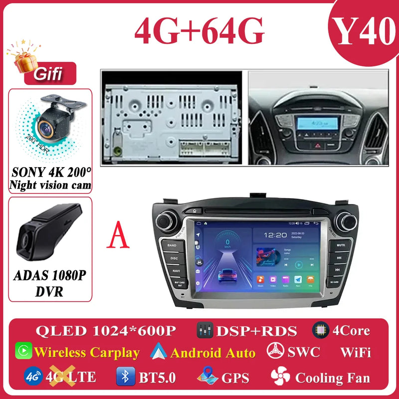 Autoradio CarPlay Hyundai ix35 (2009-2015) – Écran 7 pouces à boutons, jusqu'à 8 Go + 256 Go, vue 37